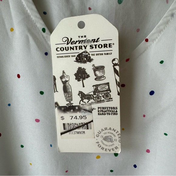 Lanz of Salsburg // Cotton White Long Dress V Neck Sleeveless Floral Size M - Picture 7 of 13